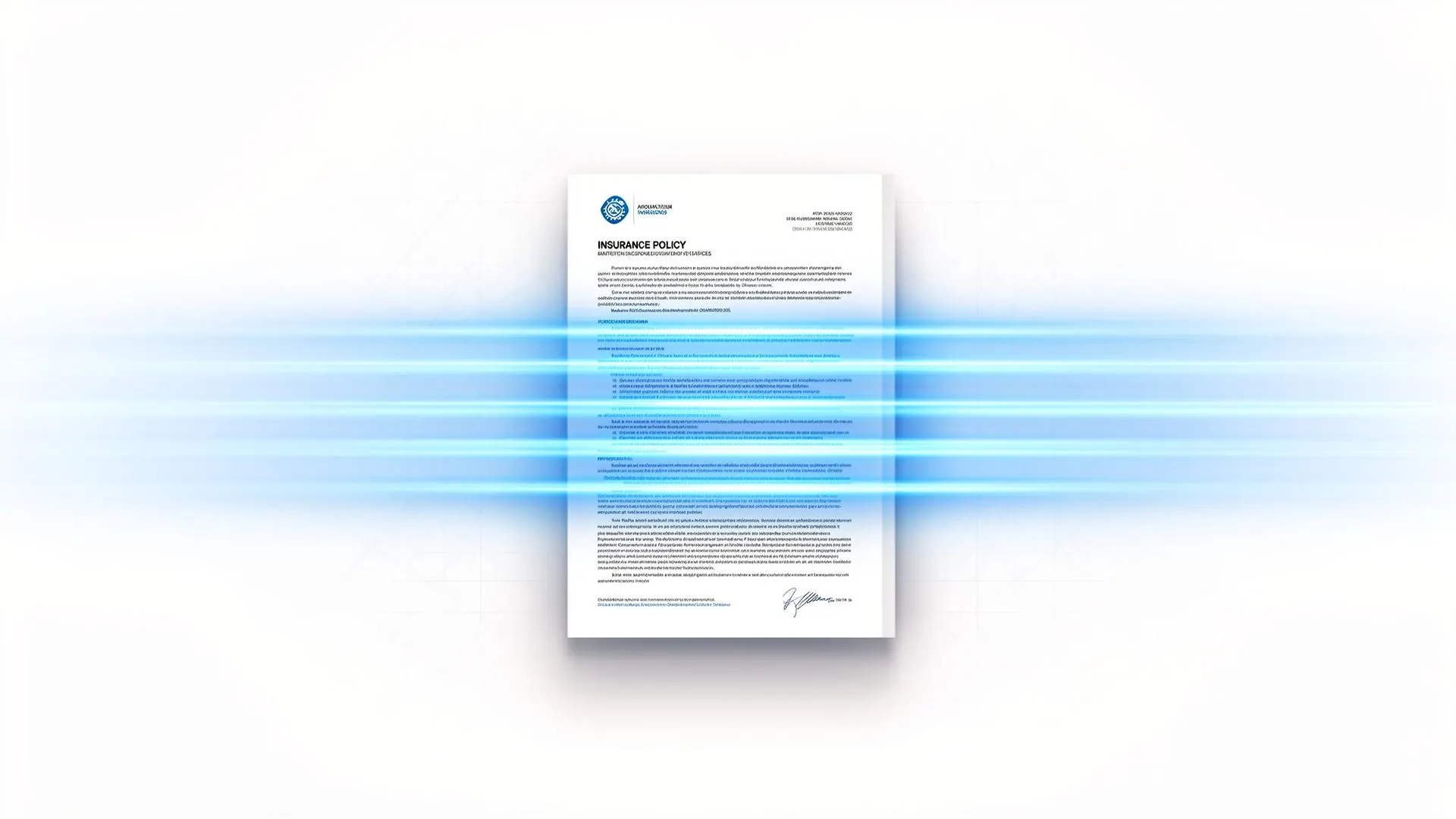 Insurance policy being scanned